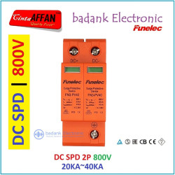 DC SPD 2P 800V Surge Arrester Protect Device Solar PV Panel Surya PLTS